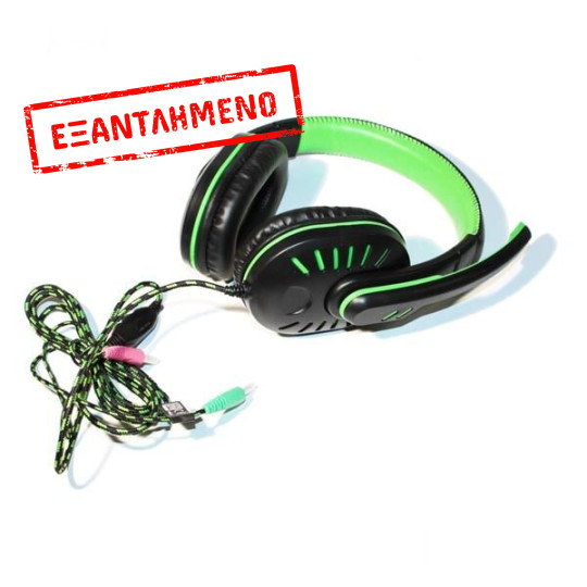 Crow Ακουστικό με μικρόφωνο gaming πράσινο EGH330G