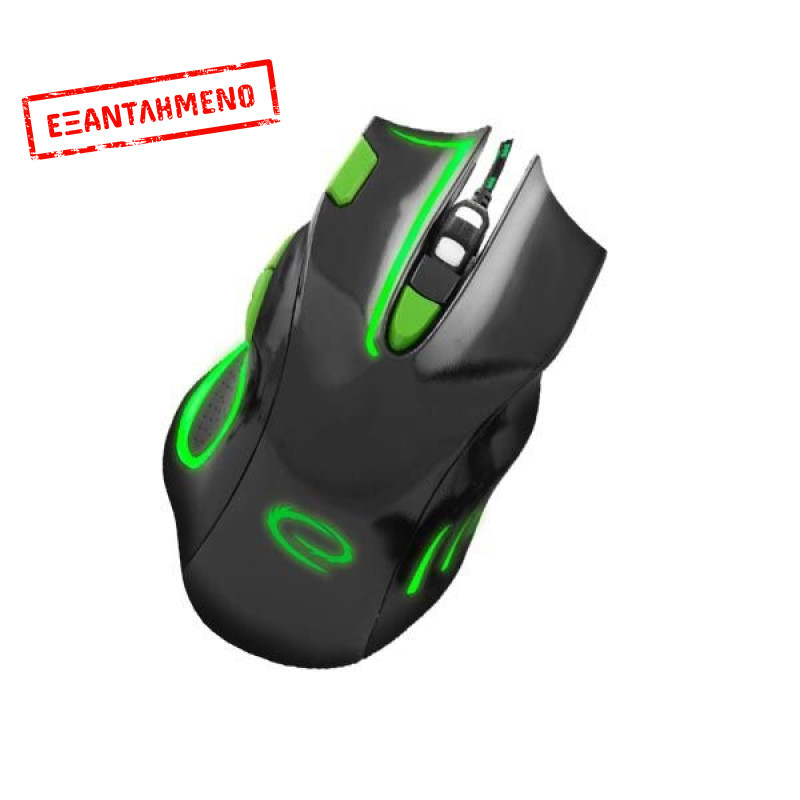 Hawk Gaming mouse ενσύρματο μαύρο/πράσινο 7 Keys 2400dpi EGM401KG