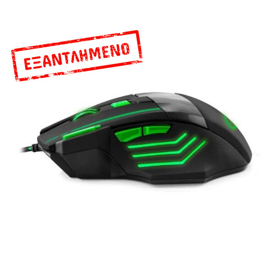 Wolf Gaming mouse ενσύρματο μαύρο/πράσινο 7 Keys 2400dpi EGM201