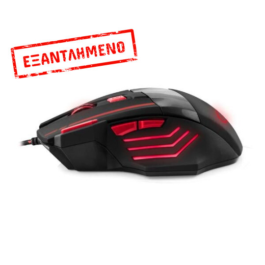 Wolf Gaming mouse ενσύρματο μαύρο/κόκκινο 7 Keys 2400dpi EGM201R