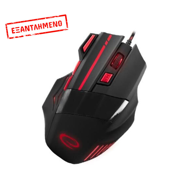 Wolf Gaming mouse ενσύρματο μαύρο/κόκκινο 7 Keys 2400dpi EGM201R