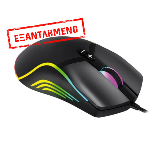 Varr RGB Gaming mouse1000/1600/3200/6400Dpi Μαύρο VGMB03