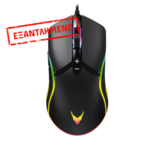 Varr RGB Gaming mouse1000/1600/3200/6400Dpi Μαύρο VGMB03