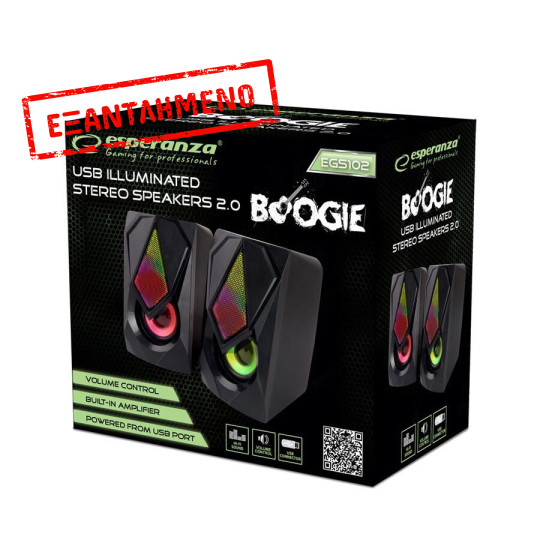 Ηχείο 2.0 USB w/LED Rainbow Boogie EGS102