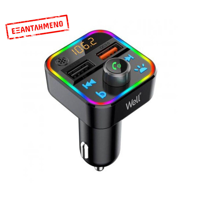 Well Car Mp3 Fm Transmitter με λειτουργία Hands-Free FMTRANS-BT-ESPRIT-WL