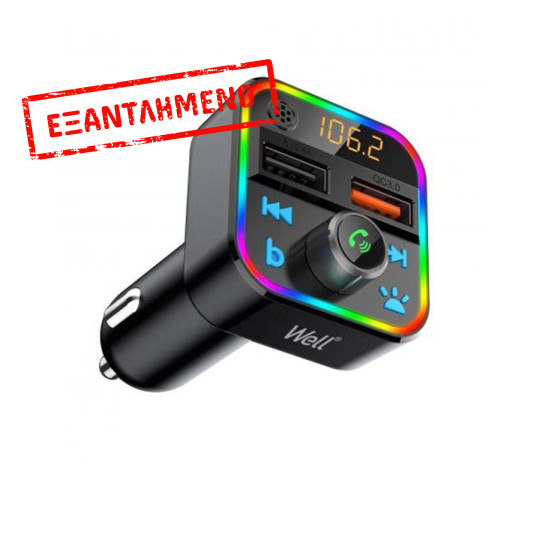 Well Car Mp3 Fm Transmitter με λειτουργία Hands-Free FMTRANS-BT-ESPRIT-WL