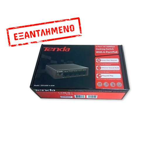 Tenda TEF1105P Desktop Switch 5-port w/4-Port Poe 10/100Mbps TEF1105P-4-63W