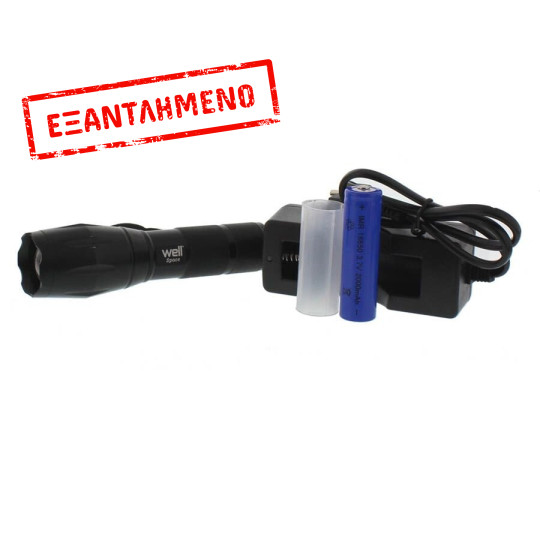 Well Επαναφορτιζόμενος Φακός LED 10W 600LM μαύρος Space TORCH-SPACE-WL