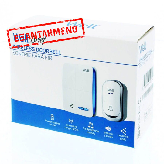 Κουδούνι ασύρματο πόρτας DC/DC 32 μελωδιών IP62 BRIEF Well DOORBELL-BRIEF-WL