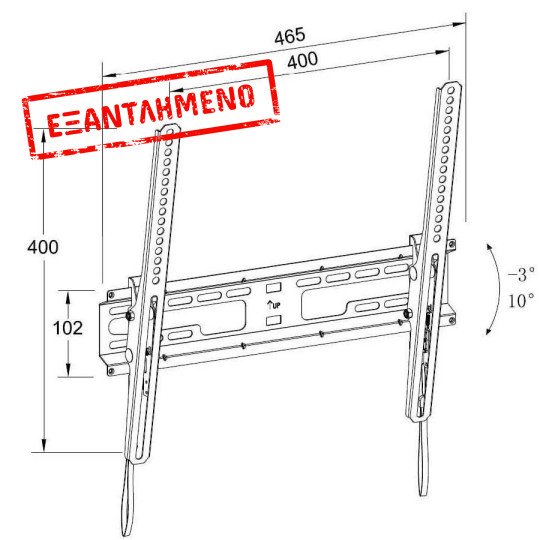 Βάση TV Well 23"- 60" Ρυθμιζόμενη με κορδόνι TVS-LCD-TLS60-WL