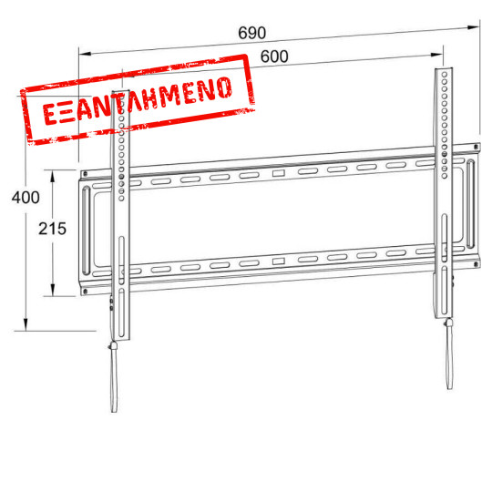 Βάση TV Well 32"- 80" Σταθερή με κορδόνι TVS-LCD-FXS80-WL