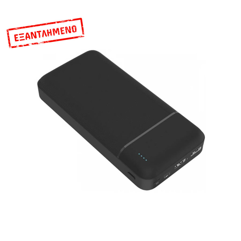 Φορητός Φορτιστής 20000mA 2xUSB Μαύρο Power Bank PMPB20W706B