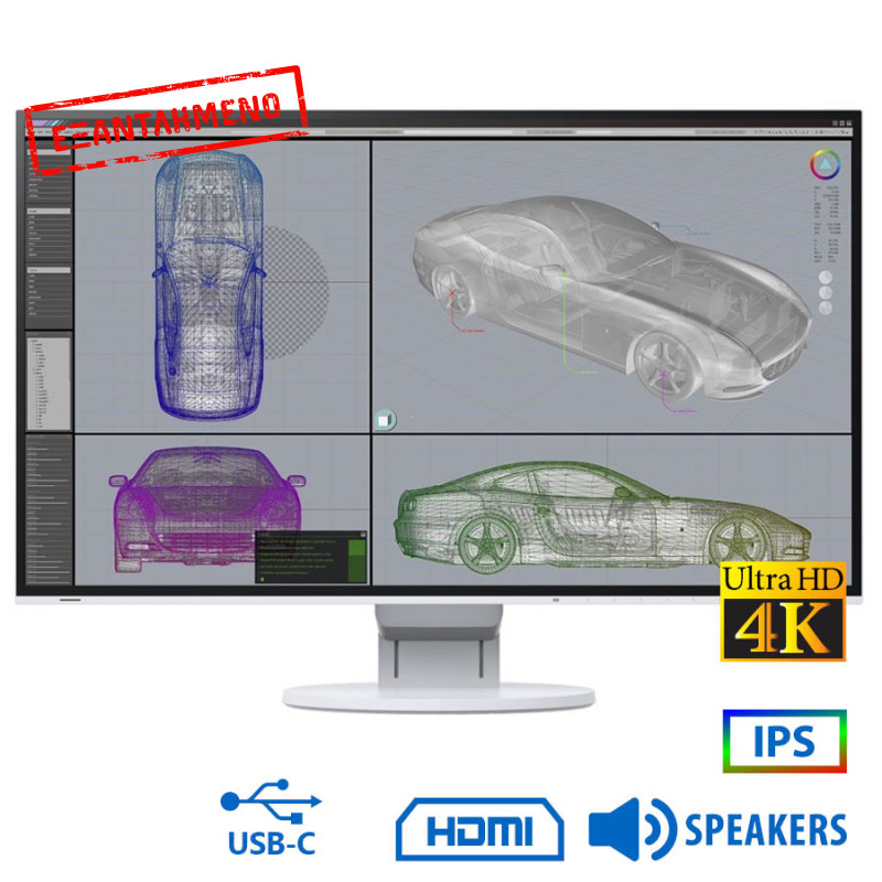 Used Monitor FlexScan EV2785 IPS LED/Eizo/27\\"UHD 4k/3840x2160/Wide/White/w/Speakers/DP & HDMI & USB