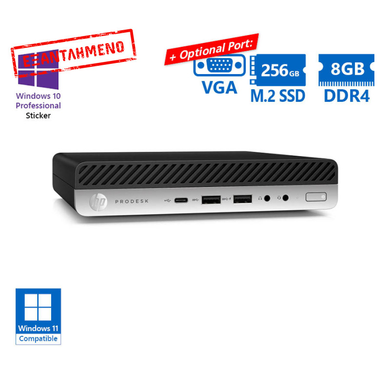 HP (A-) ProDesk 600G4 DM i3-8100T/8GB DDR4/256GB M.2 SSD/No ODD/10P Grade A- Refurbished PC