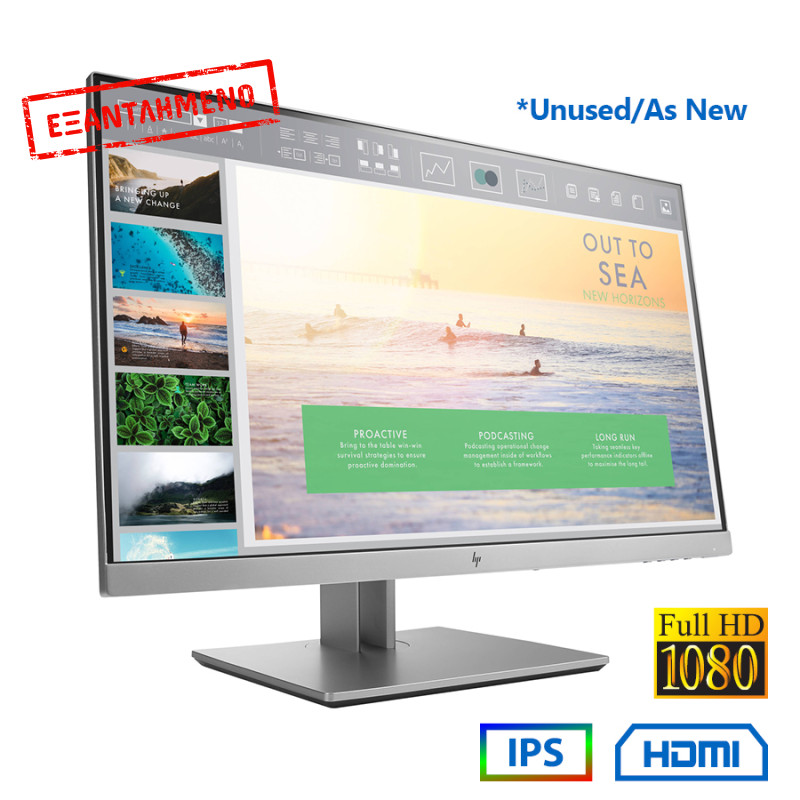 Unused/As New Monitor E233 IPS LED/HP/23\\"FHD/1920x1080/Wide/Black/D-SUB & DP & HDMI