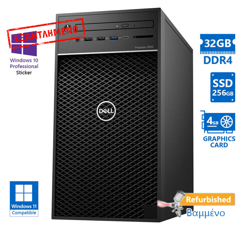 Dell Precision 3620 Tower i7-8700/32GB DDR4/256GB SSD/No ODD/Nvidia 4GB/10P Grade A+ Workstation Ref