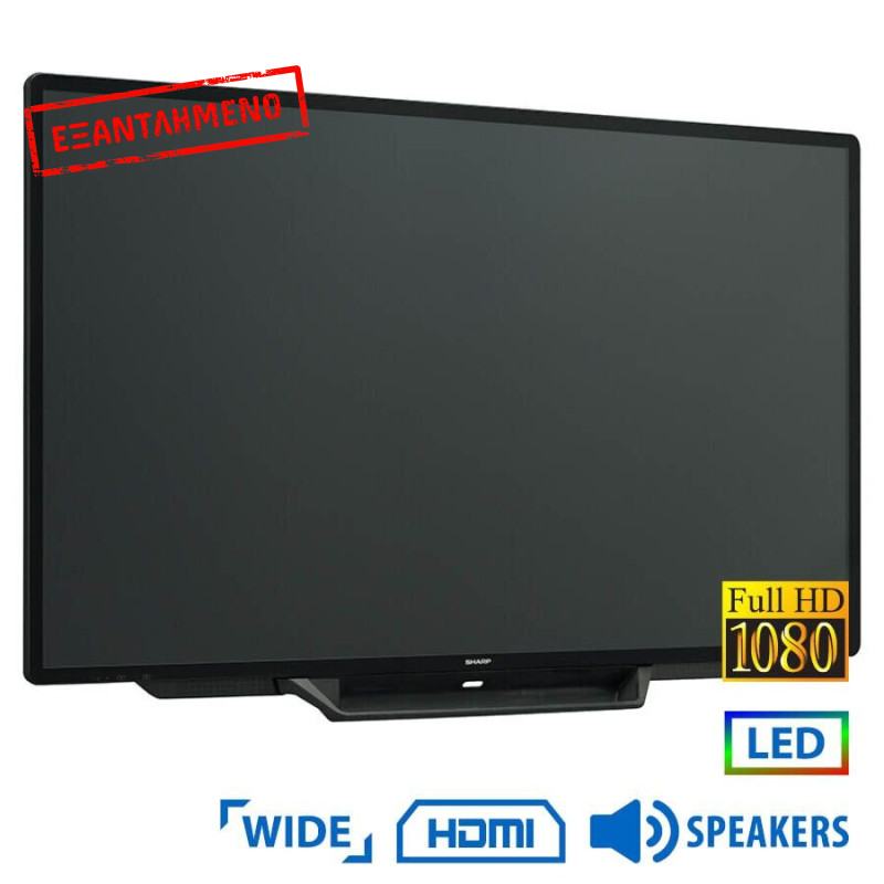 Used Signage Display Touchscreen PN-80TC3 LED/Sharp/80\\"/1920x1080 FHD/Wide/Black/w/Speakers & PEN/2x