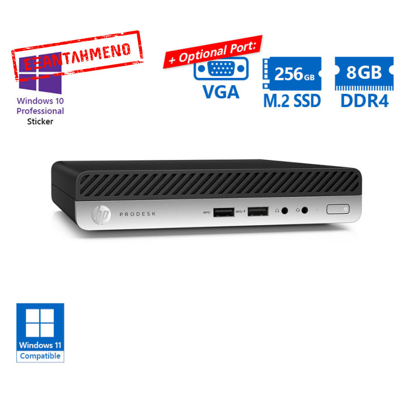 HP ProDesk 400G4 DM i3-8100T/8GB DDR4/256GB M.2 SSD/No ODD/10P Grade A Refurbished PC